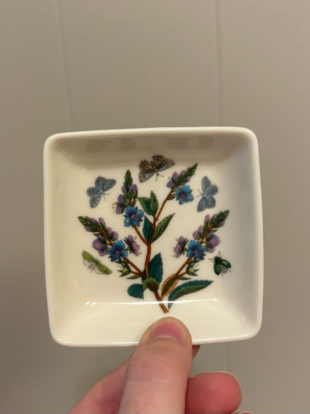 Butter Pat Size square trinket dish.